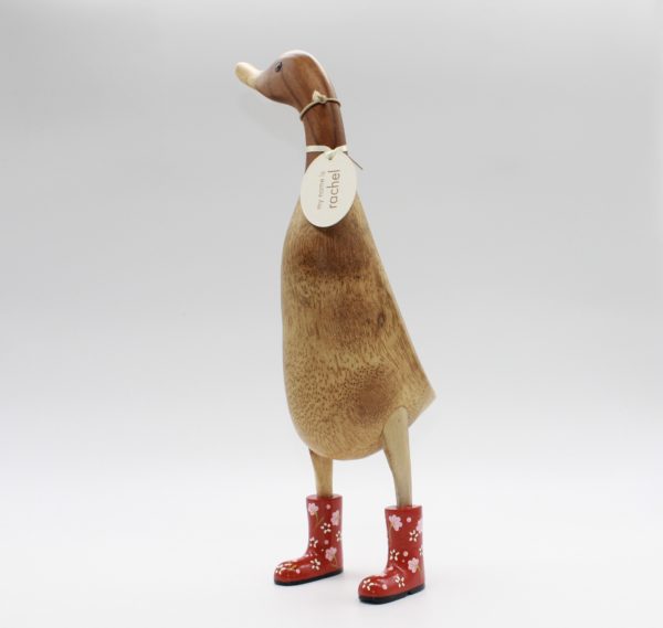 natural finish ducklet red boots (l)