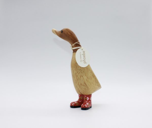 natural finish ducklet red boots (m)